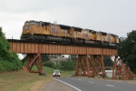 UP power required to move 132 car transfer over the KCS bridge